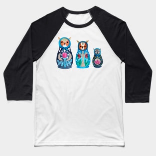 Owl Nesting Dolls - Set 3 Baseball T-Shirt